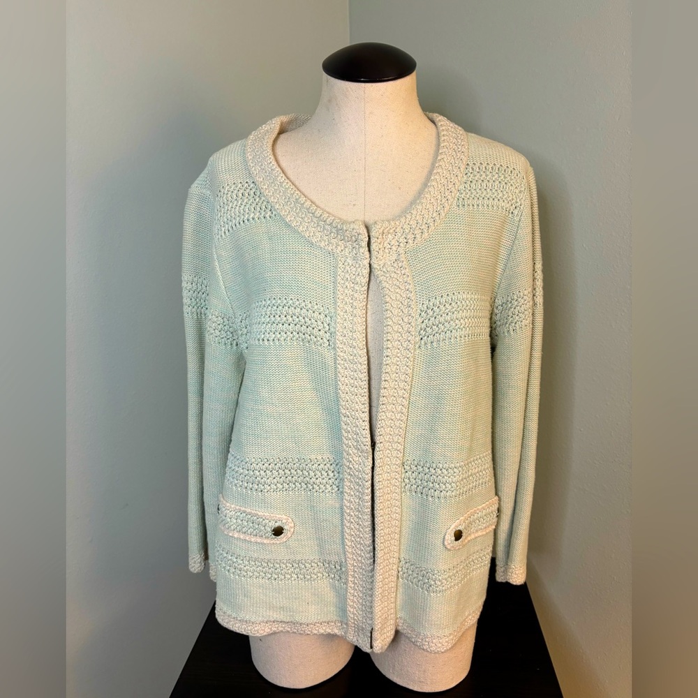 CAbi green mint cardigan size medium